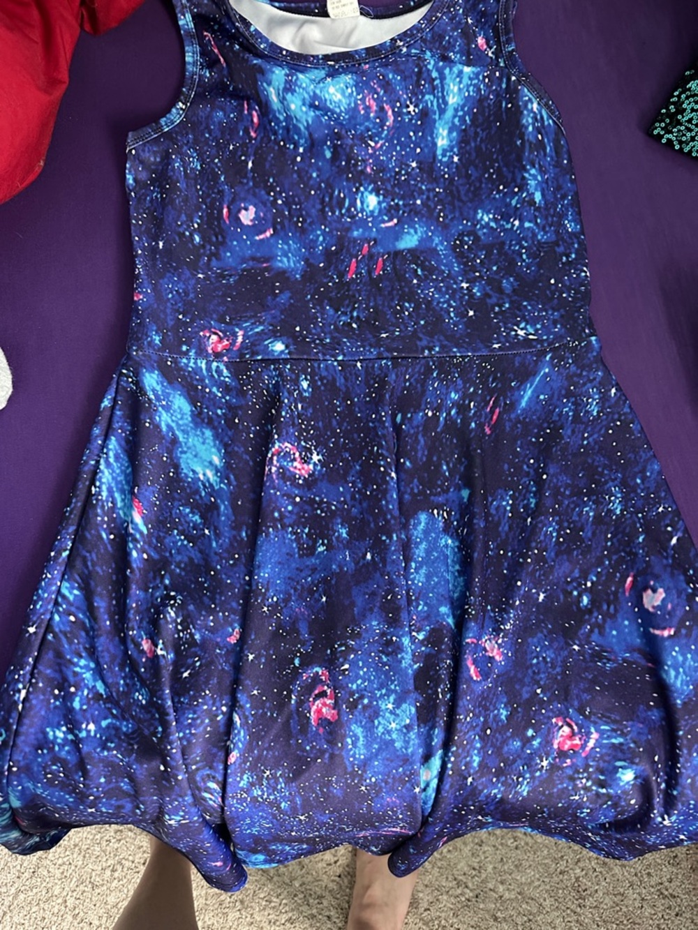 Galaxy Print Kids Dress - Blue Size XL